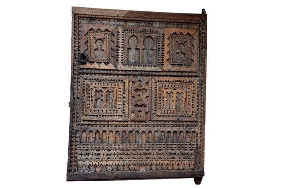 Large Antique Moroccan cedar , Berber Door